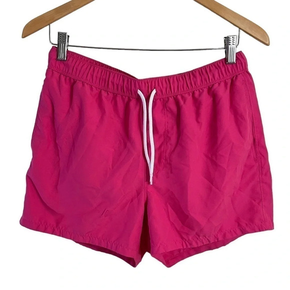 ASOS Bright Hot Pink Mens Swim Trunks Size Small Drawstrings Beach Pool Summer - Picture 1 of 5
